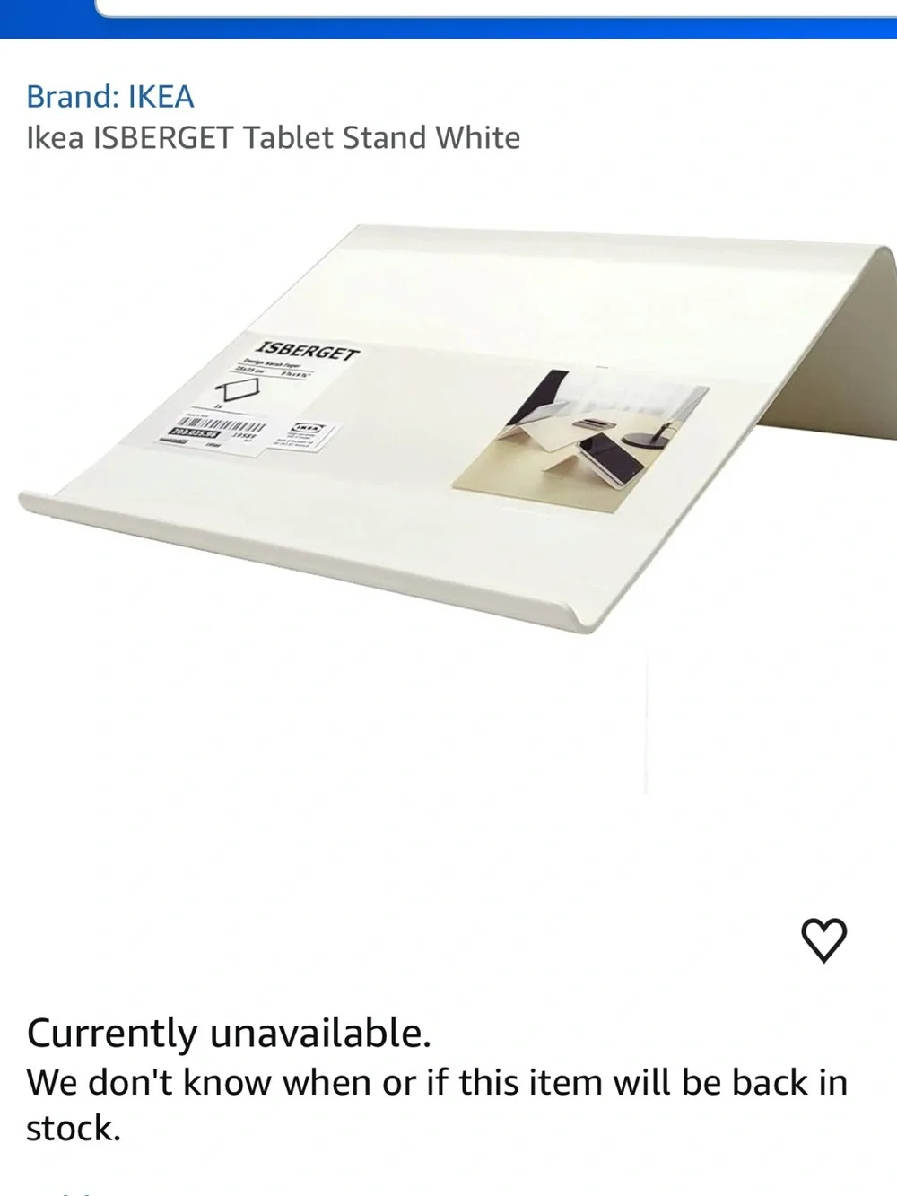 IKEA ISBERGET New White/Off-White Slim Profile Minimalist Tablet Stand